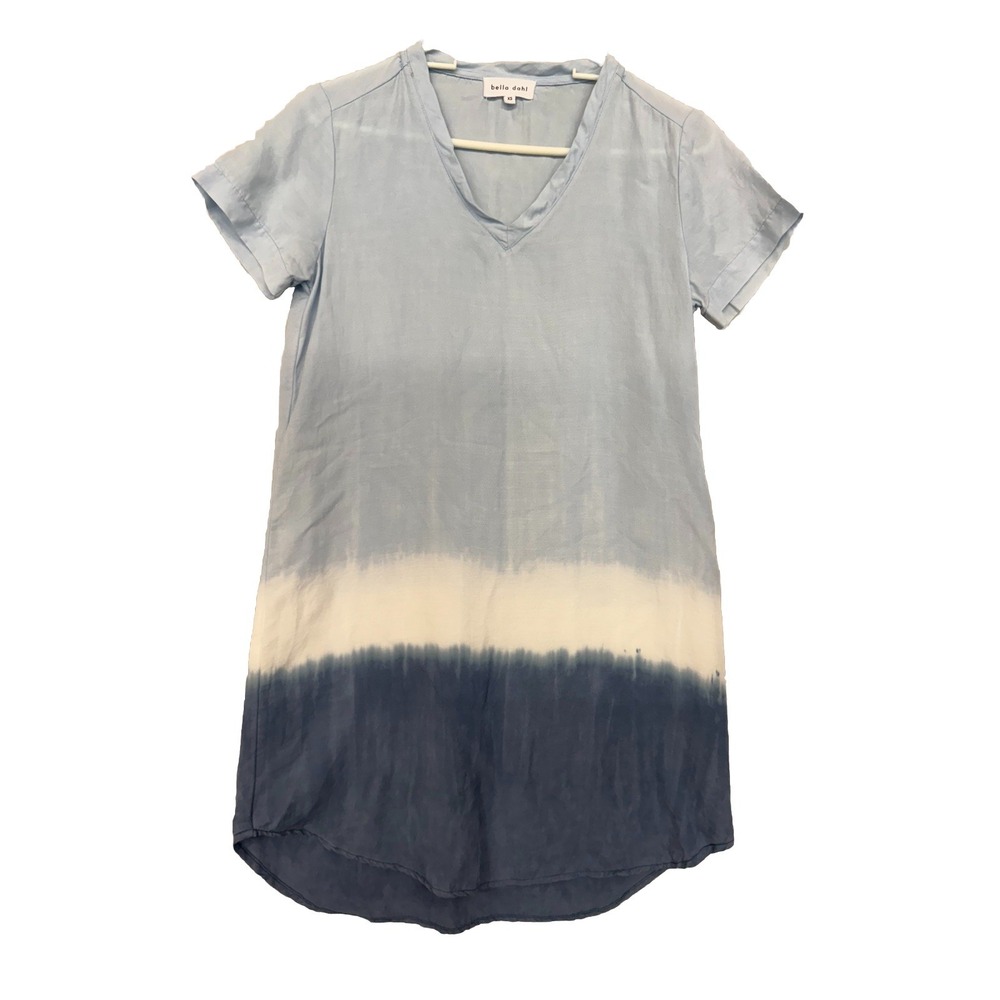 Bella Dahl Blue Tie-Dye Tencel-Lyocell Slip Pull Over Dress XS Made In the USA